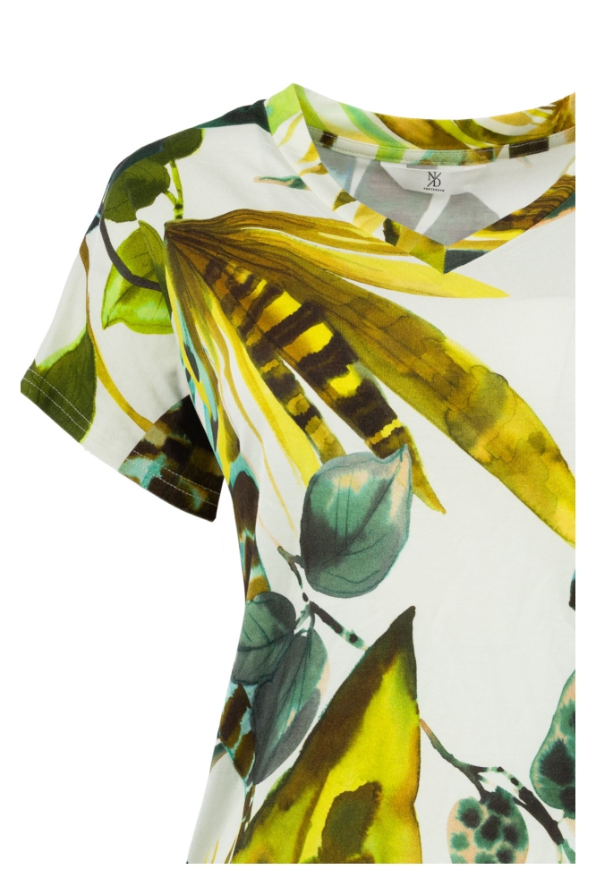 NED groene dames t-shirt | Close up