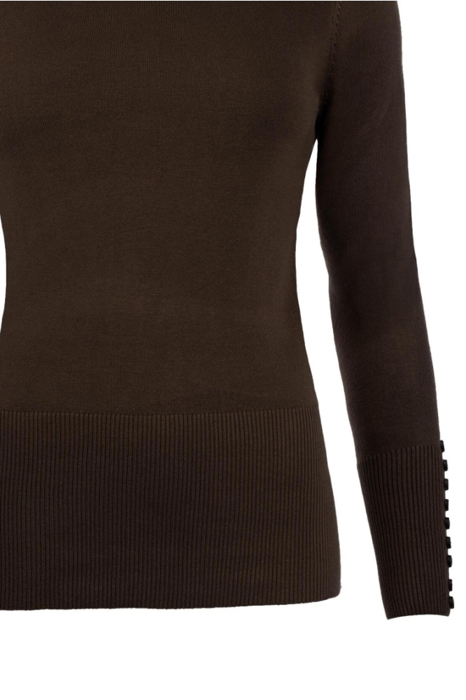 NED bruine dames trui | Close up