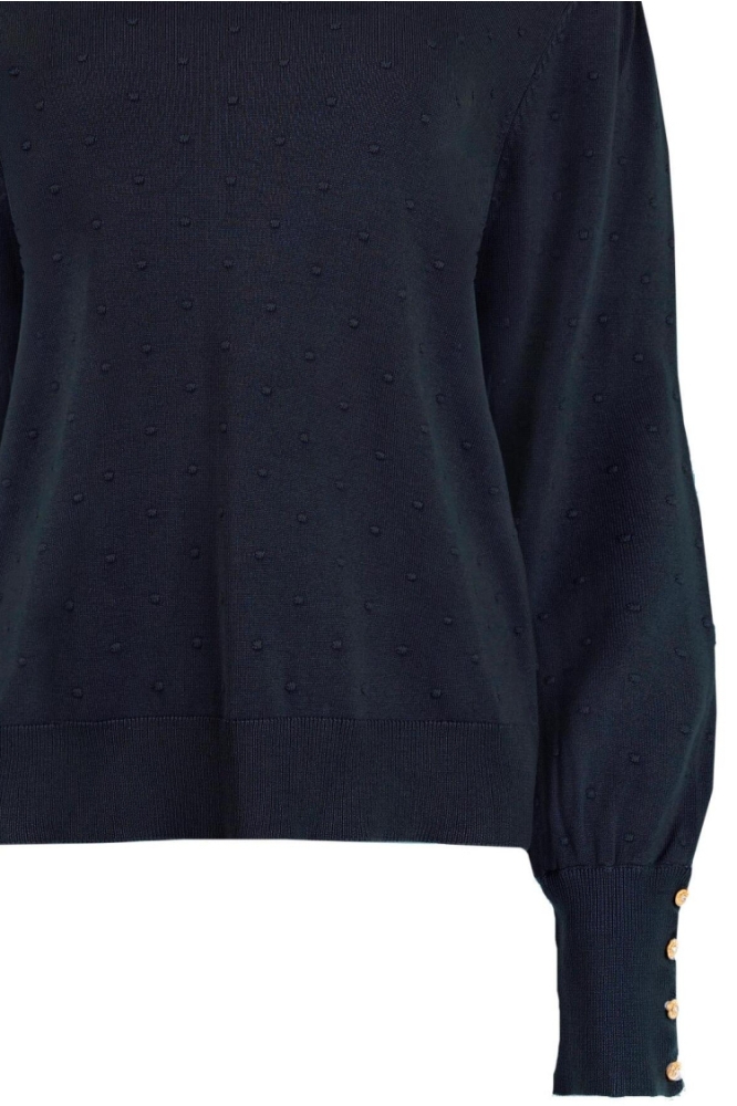 NED blauwe dames trui | Close up