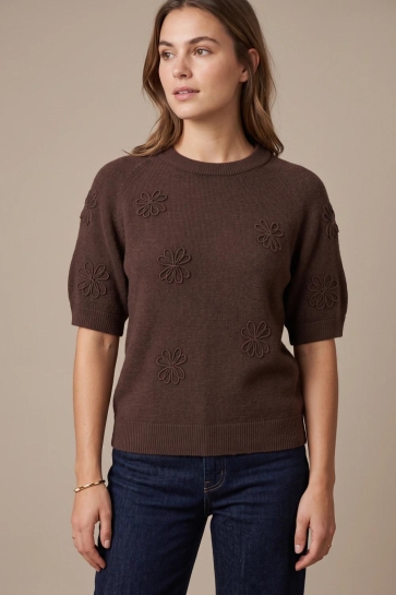 NED Trui MAIN 1 2 SS RMB DESIGN BREI 26W1 U441 01 696 ganache brown