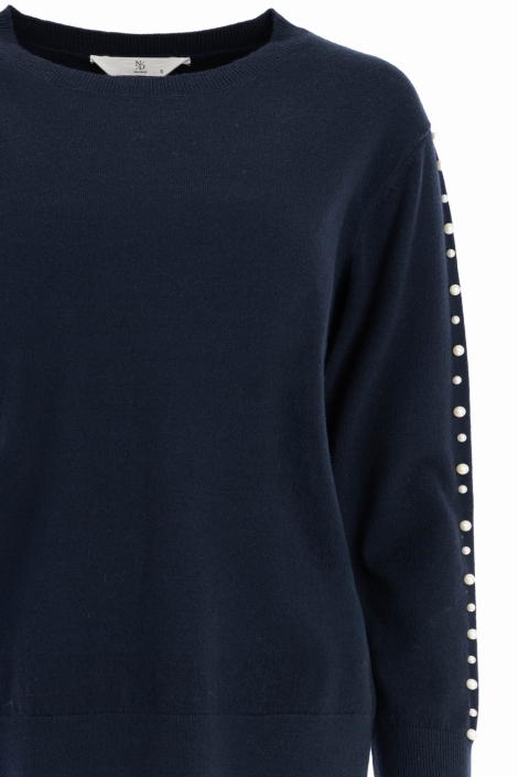 NED blauwe dames trui | Close up