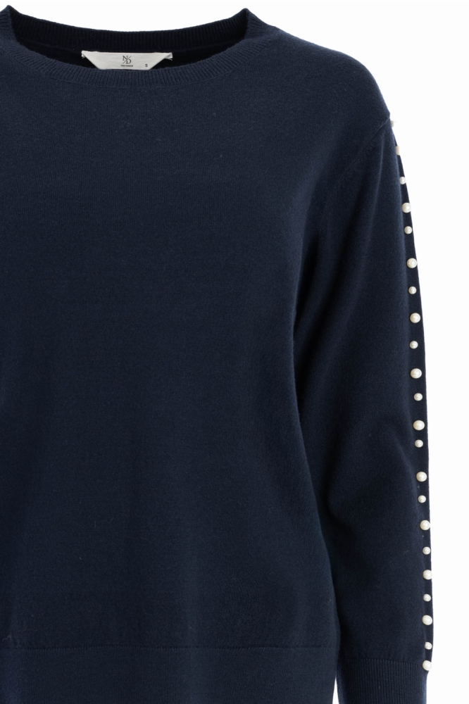 NED blauwe dames trui | Close up