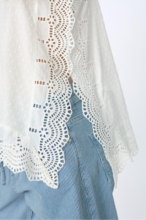 SisterS point witte dames top | Close up