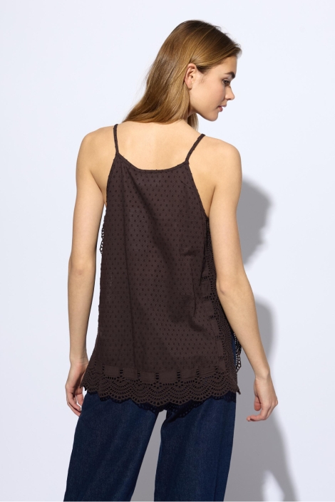 SisterS point bruine dames top | Model achteraanzicht