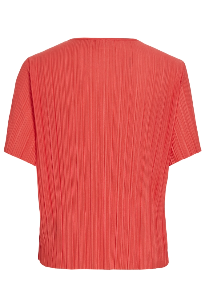 Vila rode dames t-shirt | Achteraanzicht