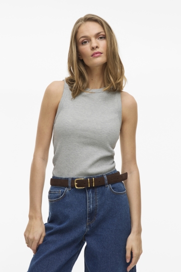 Vila Top VISOLA S/L TANK TOP - NOOS 14101757 LIGHT GREY MELANGE