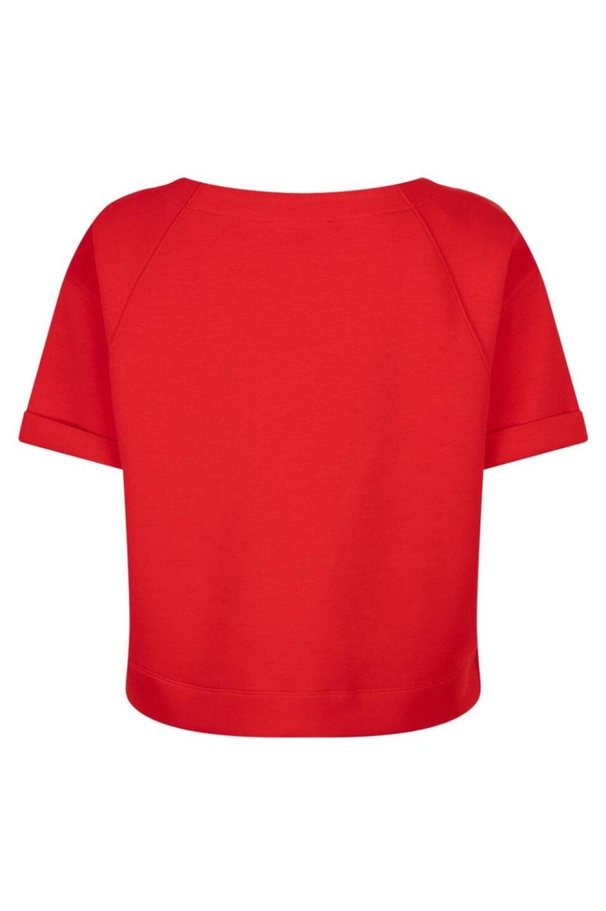 Red Button rode dames sweater | Achteraanzicht