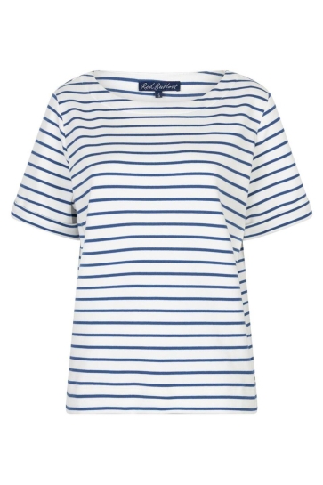 Red Button T-shirt TERRY STRIPE SHORT SLEEVE SRB4754 JEANS BLUE