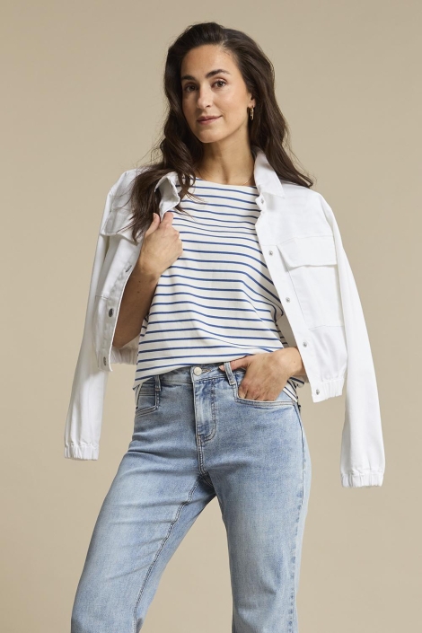 Red Button witte dames t-shirt | Model vooraanzicht