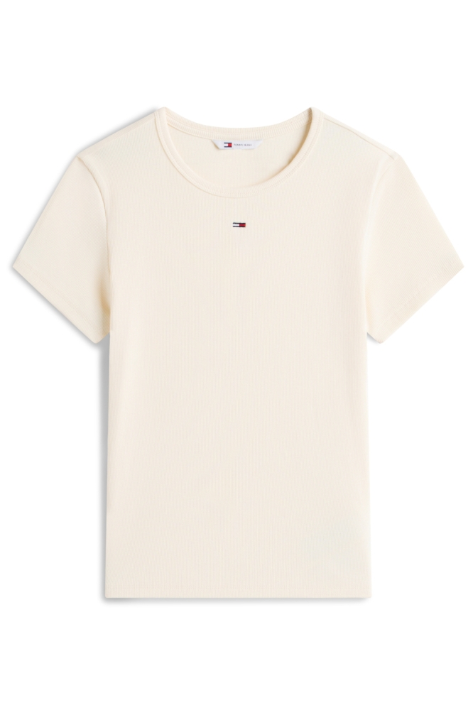 Tommy Jeans gele dames t-shirt | Vooraanzicht