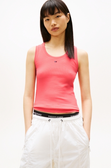 Tommy Jeans tjw essential rib tank ext Roze