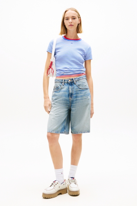 Tommy Jeans blauwe dames t-shirt | Model