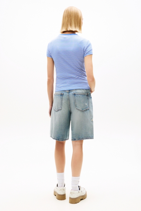 Tommy Jeans blauwe dames t-shirt | Model