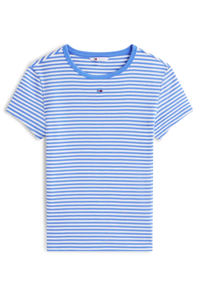 Tommy Jeans blauwe dames t-shirt | Vooraanzicht