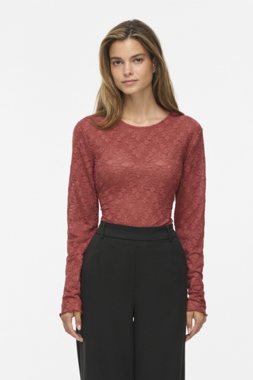 Vila vifay o-neck l/s top - noos Oranje