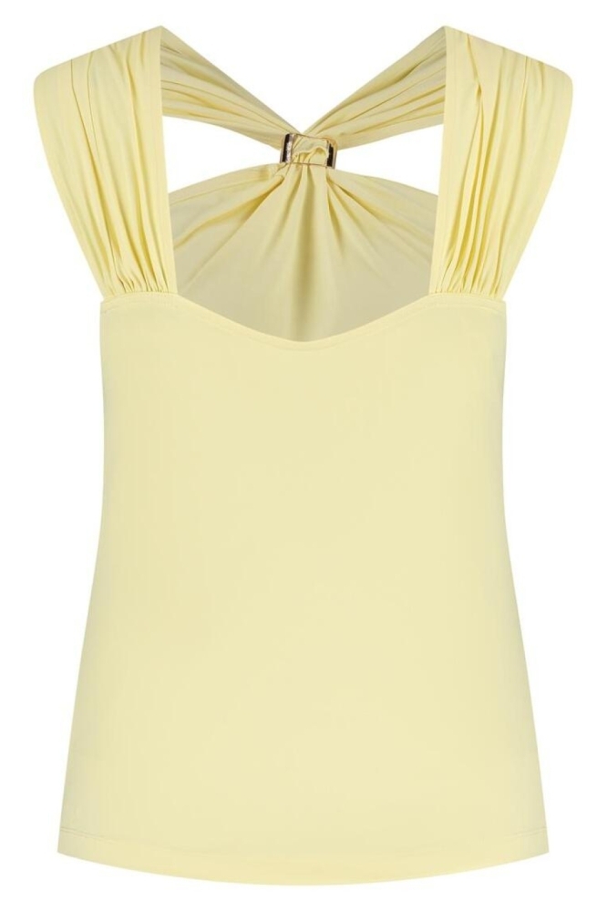 Lady Day gele dames top | Achteraanzicht