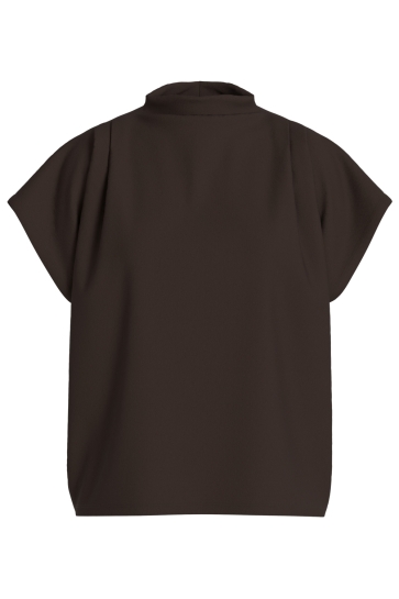 Vila Blouse VIMERLANO FUNNELNECK S/S TOP/1 14110286 Coffee Bean