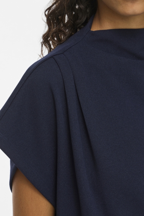 Vila blauwe dames t-shirt | Close up