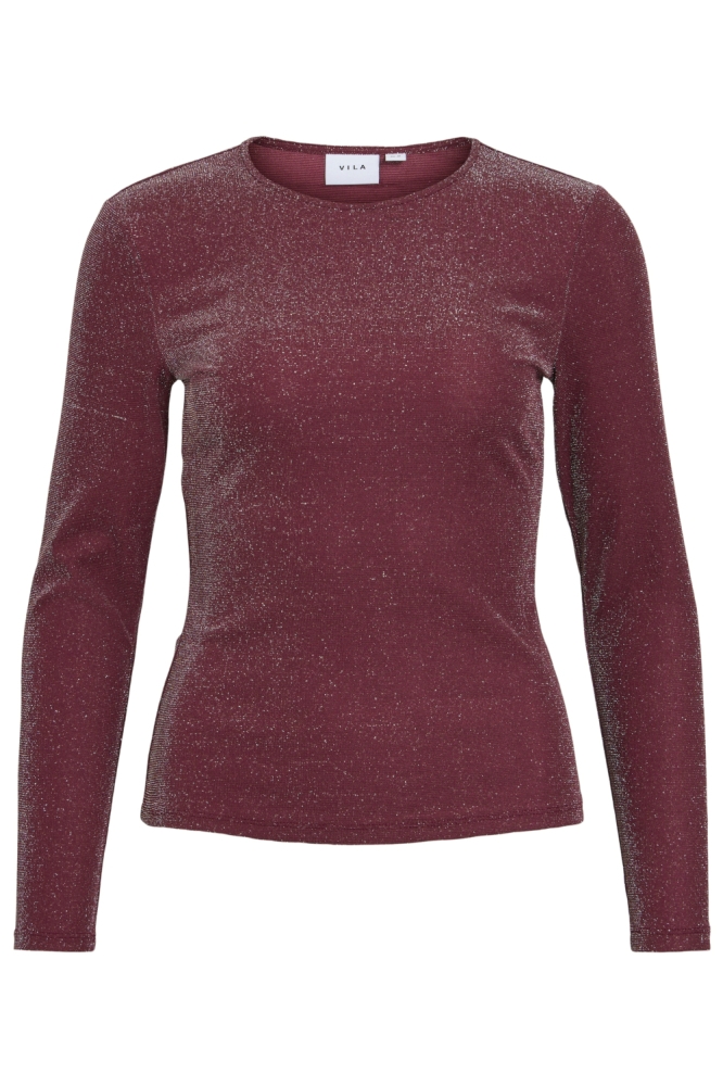 Vila bordeaux dames t-shirt | Vooraanzicht