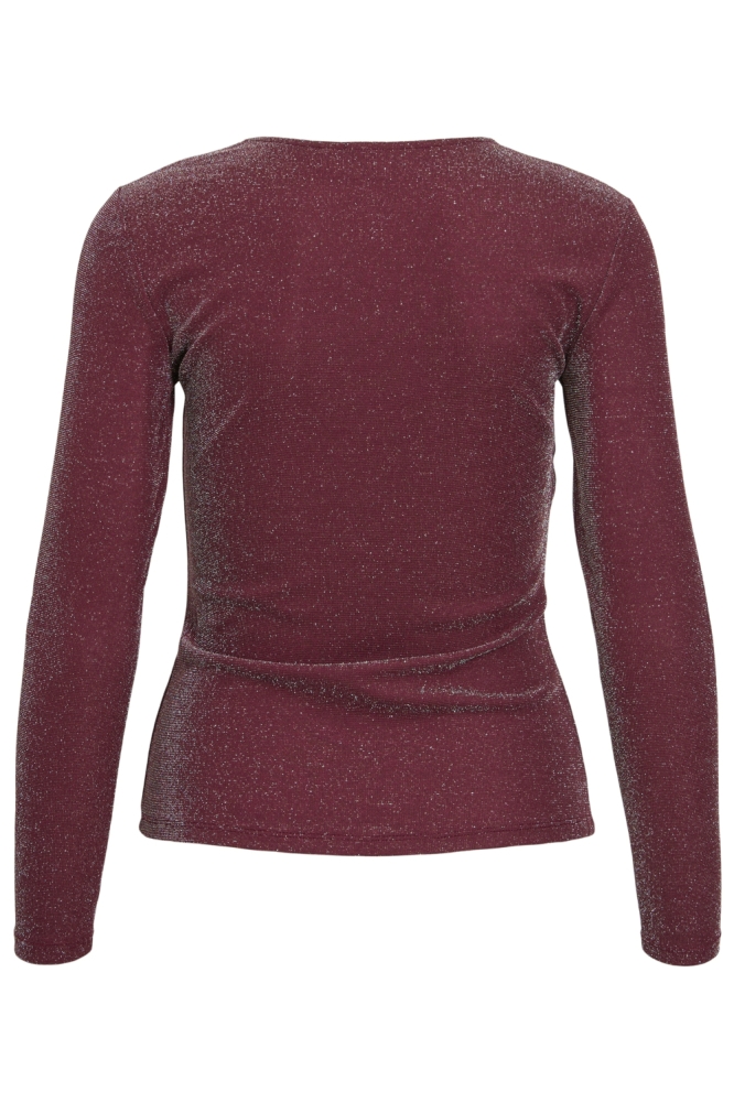 Vila bordeaux dames t-shirt | Achteraanzicht