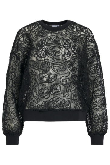 Vila Top VITROFA O-NECK L/S TOP 14118379 BLACK BEAUTY