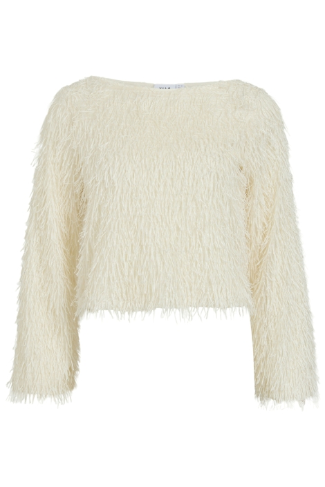 Vila beige dames t-shirt | Vooraanzicht