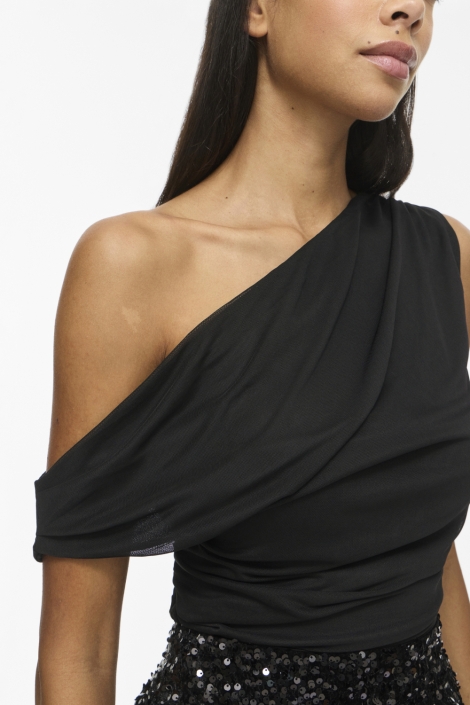 Vila zwarte dames top | Close up
