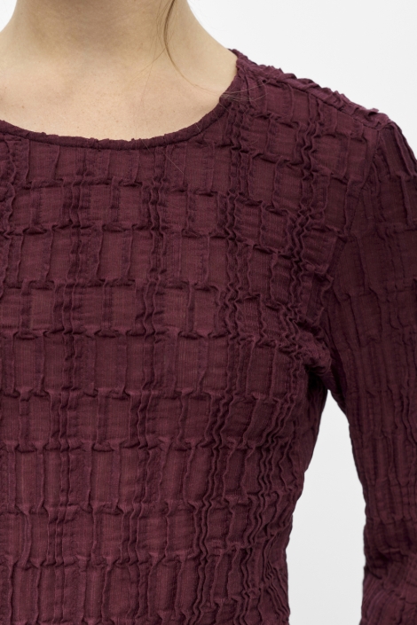 Object bordeaux dames top | Kleurstaal