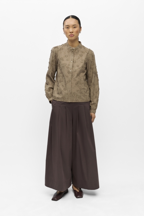 Object taupe dames blouse | Model