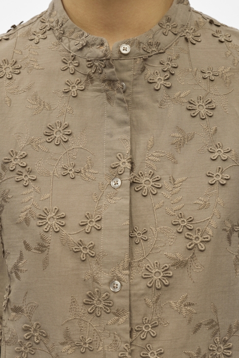 Object taupe dames blouse | Close up