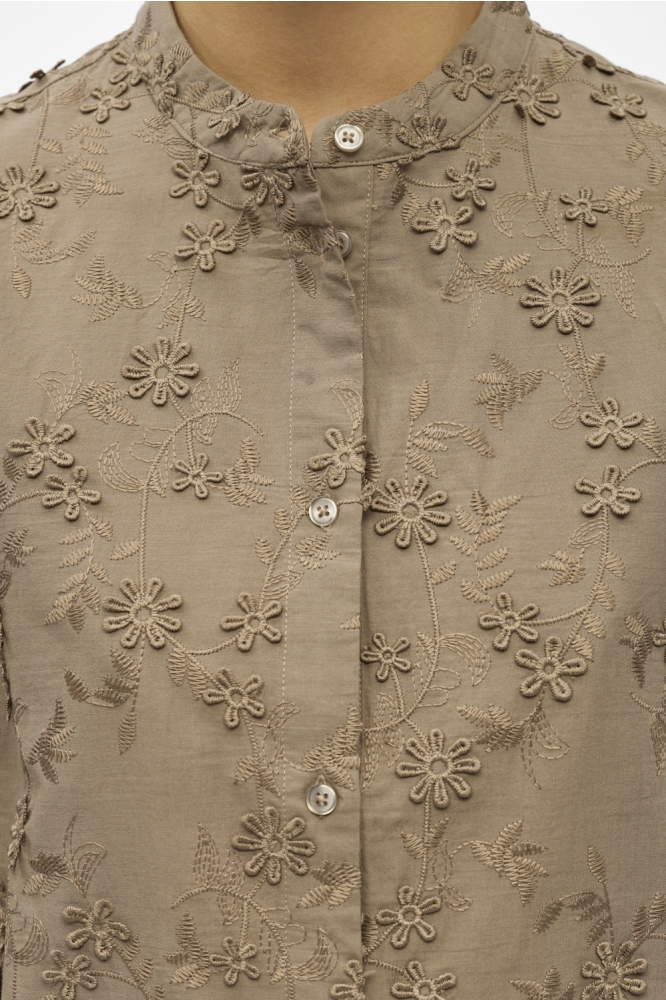 Object taupe dames blouse | Close up