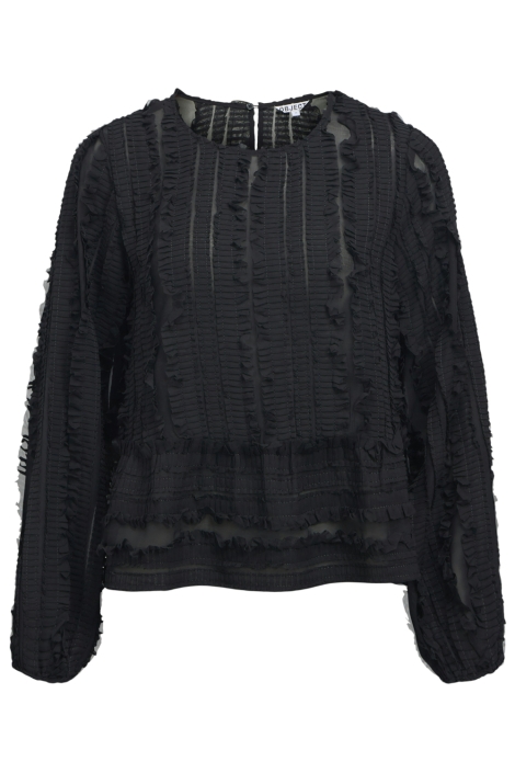 Object zwarte dames blouse | Vooraanzicht