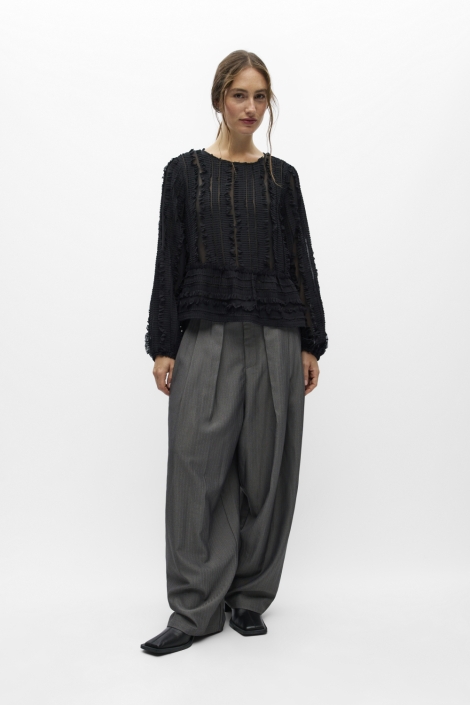 Object zwarte dames blouse | Model