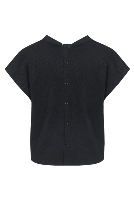Fluresk zwarte dames t-shirt | Achteraanzicht
