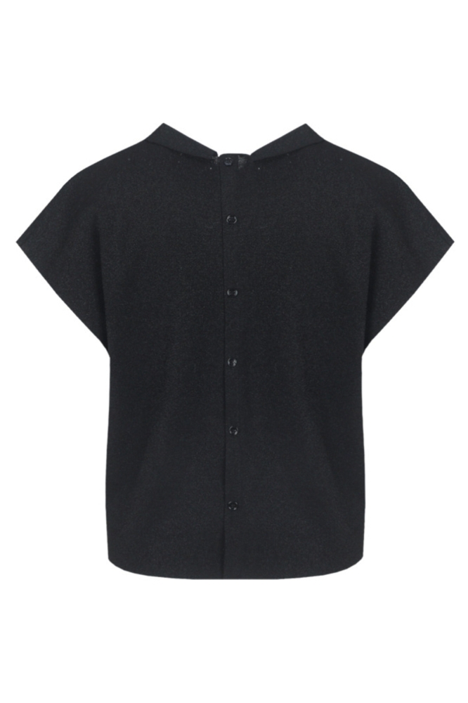 Fluresk zwarte dames t-shirt | Achteraanzicht