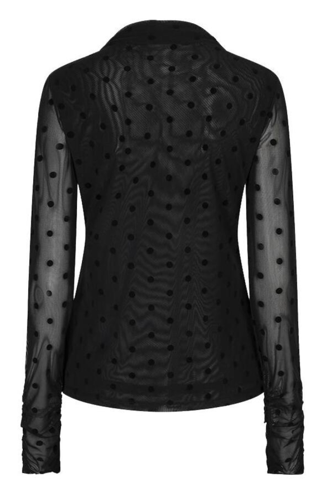 EsQualo zwarte dames top | Achteraanzicht