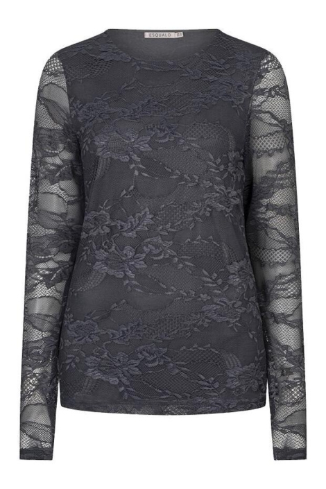 EsQualo grijze dames t-shirt | Vooraanzicht
