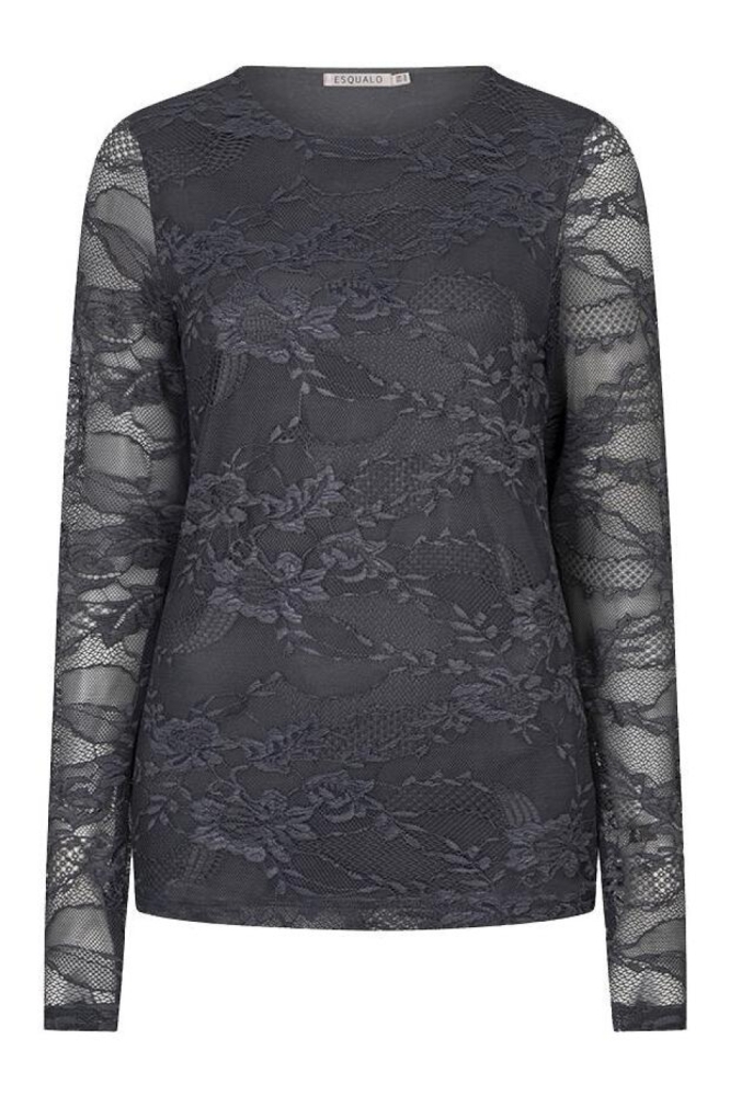 EsQualo grijze dames t-shirt | Vooraanzicht