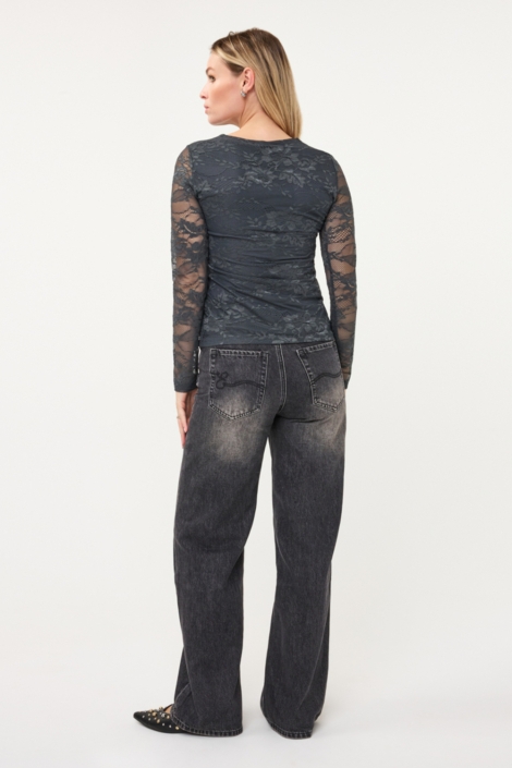 EsQualo grijze dames t-shirt | Model