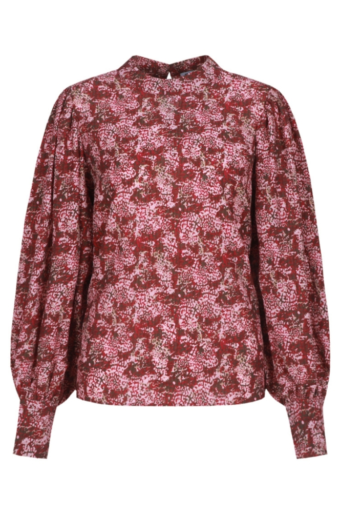 Fluresk roze dames blouse | Vooraanzicht