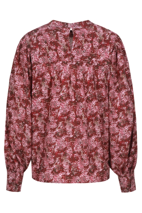 Fluresk roze dames blouse | Achteraanzicht