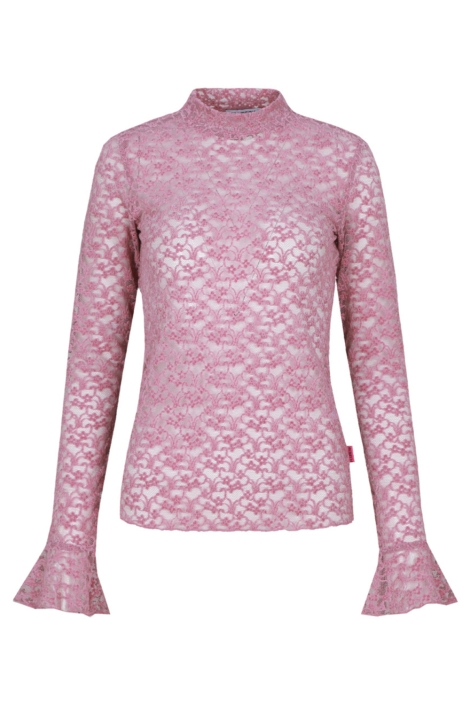 Fluresk roze dames top | Vooraanzicht