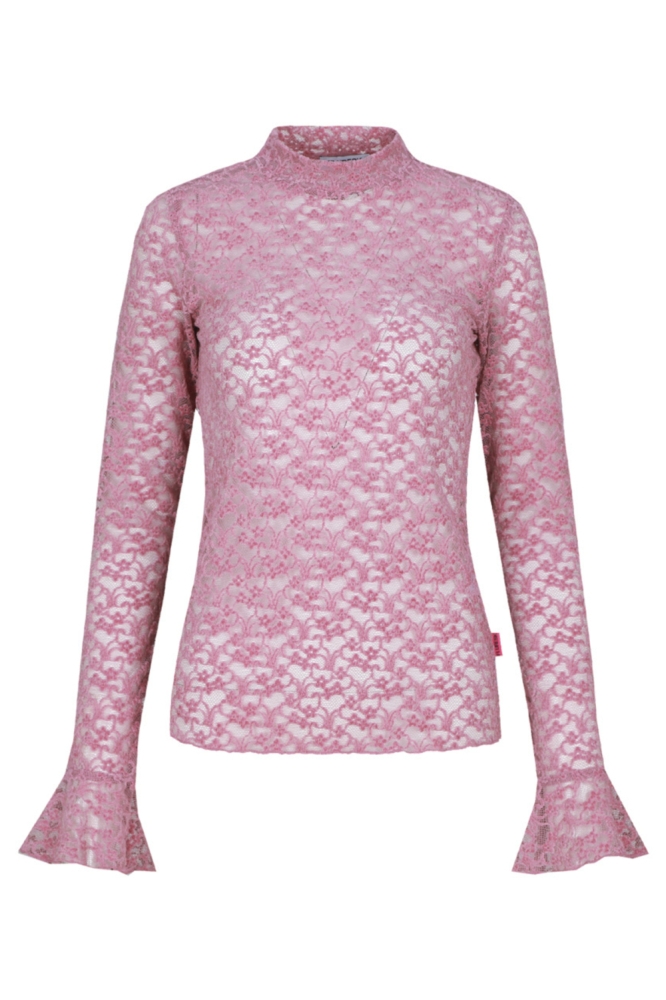 Fluresk roze dames top | Vooraanzicht