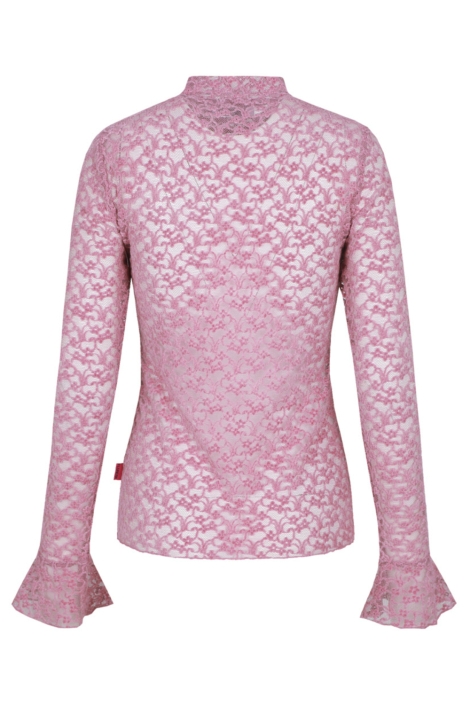 Fluresk roze dames top | Achteraanzicht