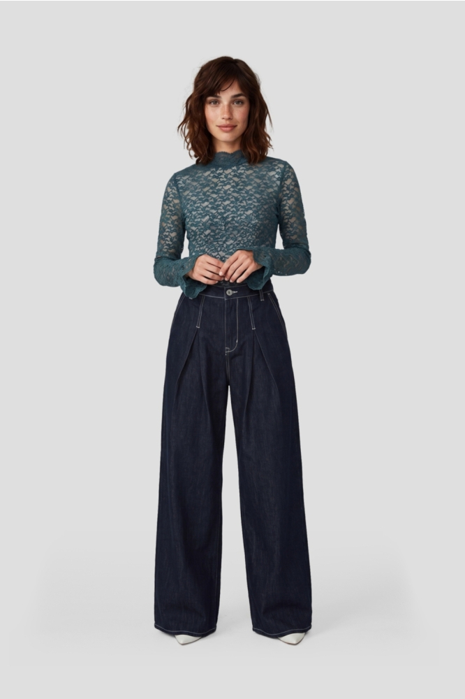 Fluresk groene dames top | Model