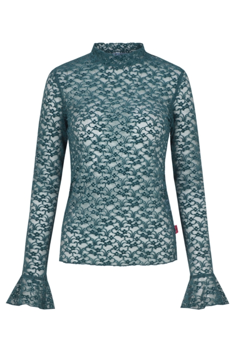 Fluresk groene dames top | Vooraanzicht