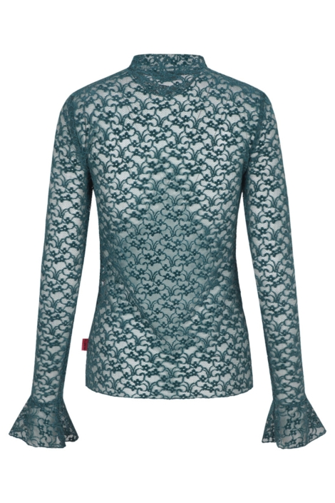 Fluresk groene dames top | Achteraanzicht
