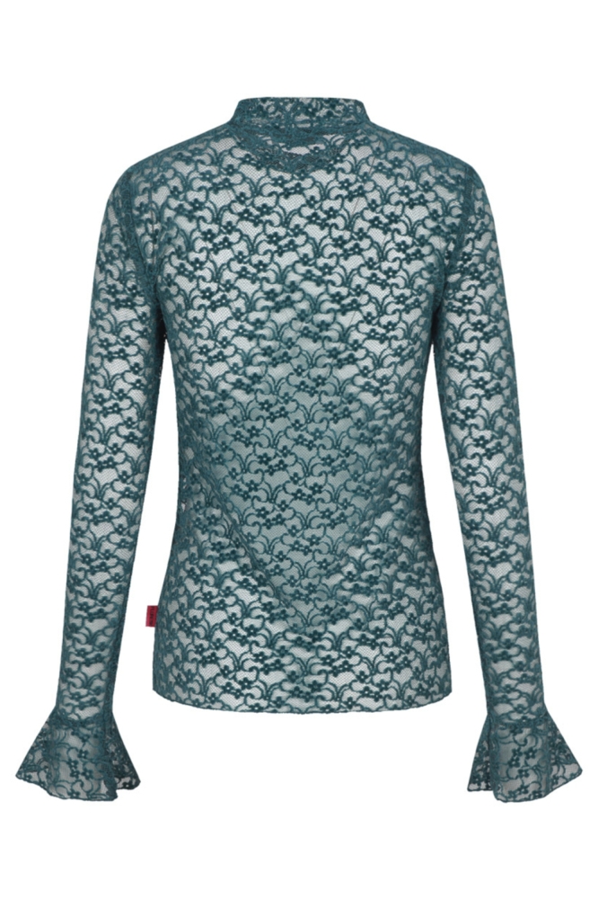 Fluresk groene dames top | Achteraanzicht