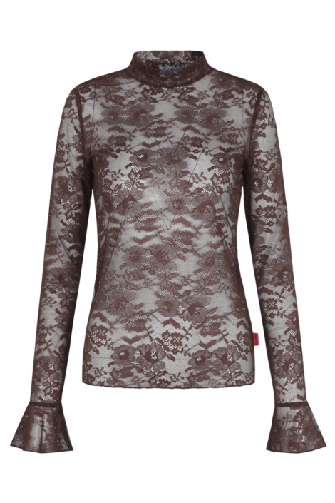 Fluresk bruine dames top | Vooraanzicht