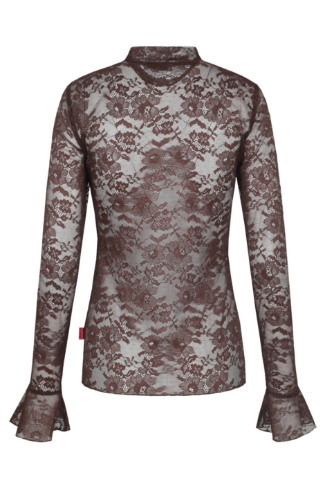 Fluresk bruine dames top | Achteraanzicht